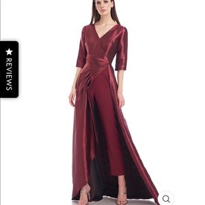 Kay Unger Celia Walk thru jumpsuit -in the color Cranberry